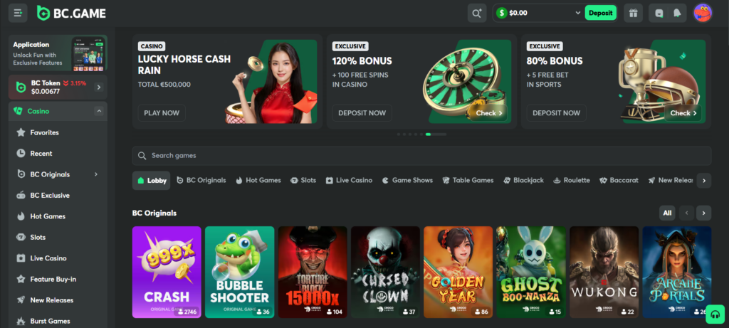 BCGame-Krypto-Casino-Lobby